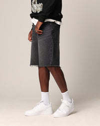 Saint Morta Baggy Denim Shorts Black Shadow