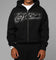 Loiter Silicone Rhinestone Zip Hoodie Black