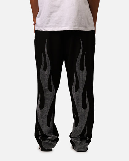 MNML Ultra Baggy Flame Crystal Pants Black