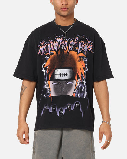 73Studio X Naruto Shippuden Paths Of Pain Vintage T-Shirt Black Acidwash