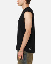 Saint Morta Scription Oversized Muscle T-Shirt Black