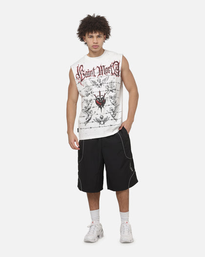 Saint Morta World Tour Oversized Muscle T-Shirt Off White