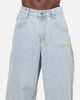 Ed Hardy Dragon Ultra Wide Leg Jeans Light Wash Blue