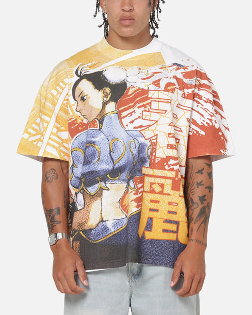 Criminal Damage X Streetfighter Chun Li All Over Print T-Shirt Black