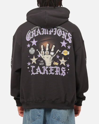 Mitchell & Ness Los Angeles Lakers Blackletter Champs Box Hoodie Washed Black
