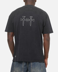 Saint Morta Chronicles Boxy T-Shirt Black Acidwash