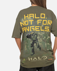 73Studio X Xbox X Halo Not For Angels T-Shirt Military Green