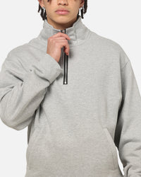 American Thrift Leisure Quarter Zip Mock Neck Sweater Grey Marle