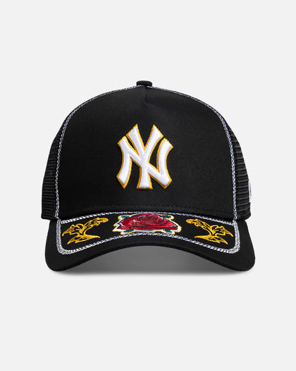 New Era New York Yankees 'Rose Visor' 9FORTY A-Frame Trucker Snapback Black/Rose