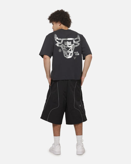 Mitchell & Ness Chicago Bulls Tape Crop T-Shirt Washed Black