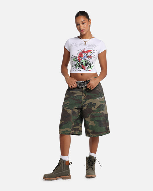 Ed Hardy Women's Koi Baby T-Shirt White