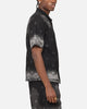 Criminal Damage Laser Print Denim Button Up Shirt Washed Black