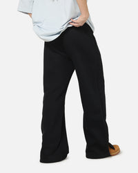 Nike Women's Sportswear Phoenix Fleece High-Waisted Wide-Leg Logo Pants Black/Summit White
