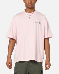 Carre Side Script Oversized T-Shirt Pink