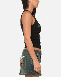 Ed Hardy Women's Rhinestone Logo Tank Black