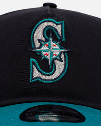 New Era Seattle Mariners 'Washed Truckers' 9FORTY A-Frame Trucker Snapback Official Team Color