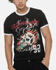 Ed Hardy Flame Skull Ringer T-Shirt Black