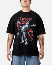 73Studio X WWE Wrestlemania 42 Cody Rhodes T-Shirt Black Acidwash