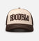S Double Mid-Block Curved Peak Trucker Strapback Natural
