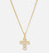 Saint Morta Iced Cushion Cross Pendant Iced Gold