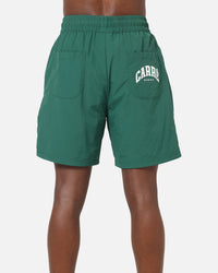 Carre Panelled Nylon Shorts Green