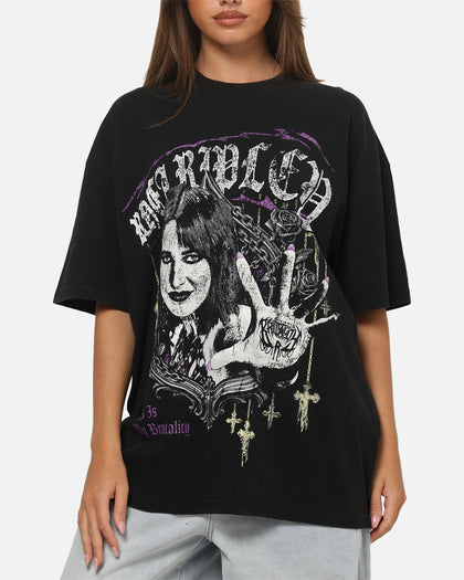 73Studio X WWE Rhea Ripley Vintage T-Shirt Black Acidwash