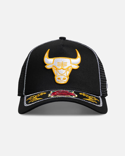 New Era Chicago Bulls 'Rose Visor' 9FORTY A-Frame Trucker Snapback Black/Rose