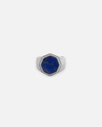 Saint Morta Lapis Octagon Signet Ring White Gold
