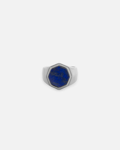 Saint Morta Lapis Octagon Signet Ring White Gold