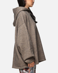 MNML Tonal Grain Knitted Hoodie Brown