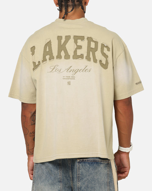 Mitchell & Ness Los Angeles Lakers Big Oversized Logo T-Shirt Gravel Stone