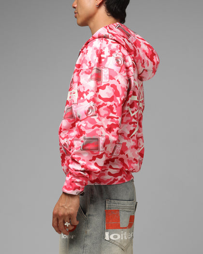 Loiter Digi Camo Zip Hoodie Pink Camo