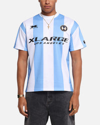 X-Large Slanted Football T-Shirt Blue/White