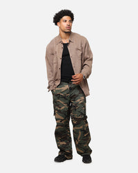 XXIII Acid Wash Button Up Over Shirt Washed Brown