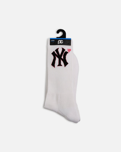 Pro Compression New York Yankees Heart Crew Sock White