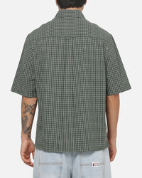 Vouseti Full Court Button Up Shirt Money Green Plaid