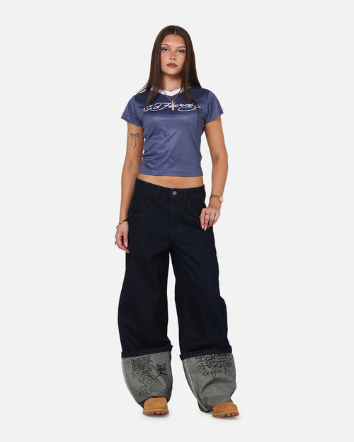 Ed Hardy Women's Cuffed Jeans Indigo