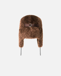 Kangol Faux Shearling Utility Flap Cap Brown