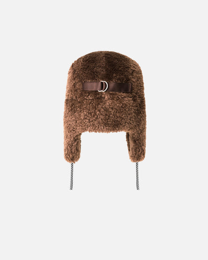 Kangol Faux Shearling Utility Flap Cap Brown
