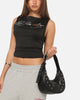 Ed Hardy Women's Chrome Boatneck Tank Black
