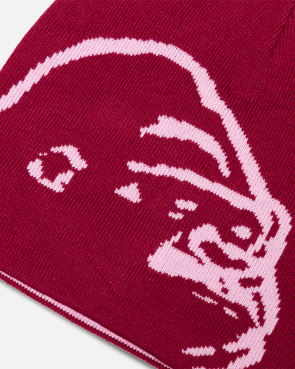 X-Large Gorilla Skull Beanie Plum
