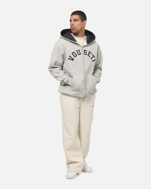 Vouseti Varsity Zip Hoodie Grey Marle