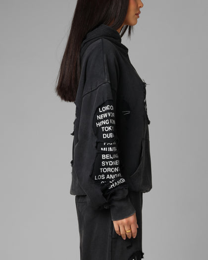 Loiter Destruction Hoodie Black