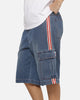 X-Large Oval Baggy Cargo Denim Shorts Indigo Blue