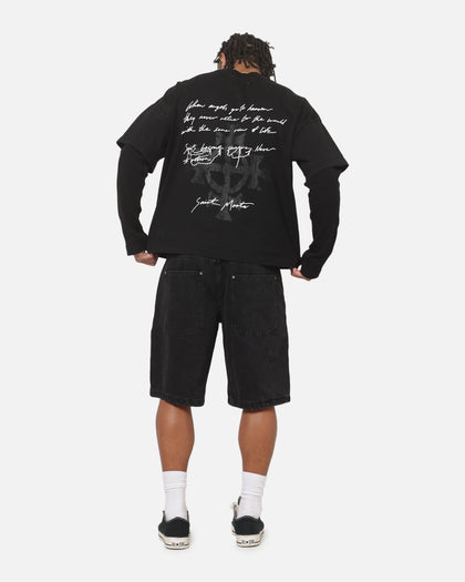 Saint Morta Destiny Layered Long Sleeve T-Shirt Washed Black
