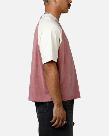 MNML Contrast Raglan T-Shirt Burgundy/Off White