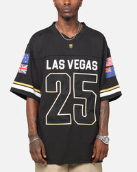 Bleacher Athletic NRL 2025 Las Vegas Round Grid Iron T-Shirt Black
