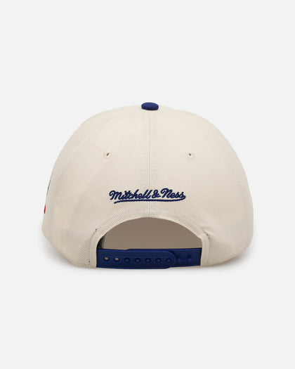 Mitchell & Ness Los Angeles Dodgers 'Pink Team Logo' Pro Pinch Snapback Off White