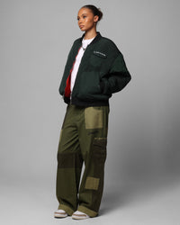 Loiter Cyber Reversible Bomber Jacket Red/Green