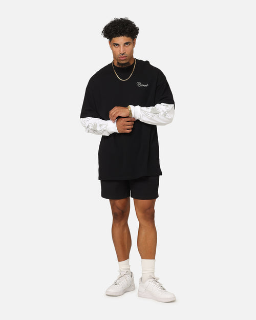 Carre Rosebowl Layered Long Sleeve T-Shirt Black/White